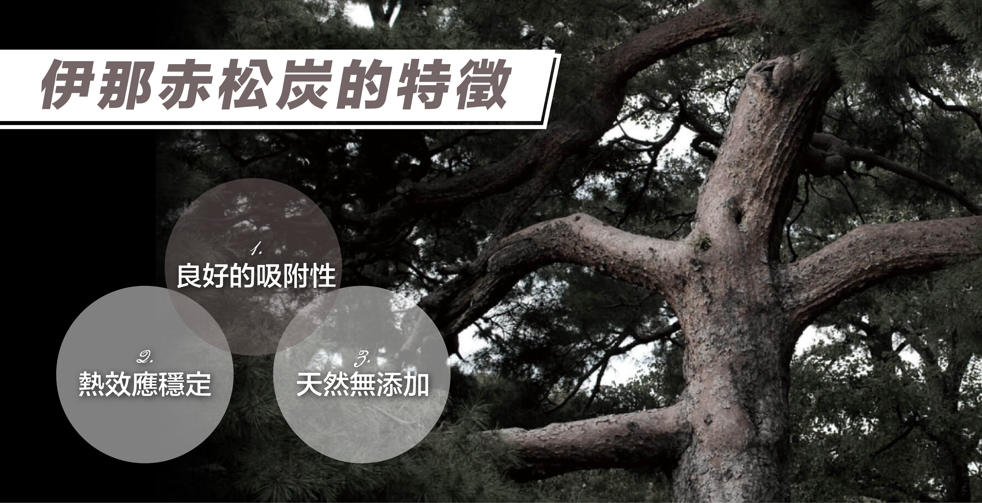 伊那赤松炭的特徵