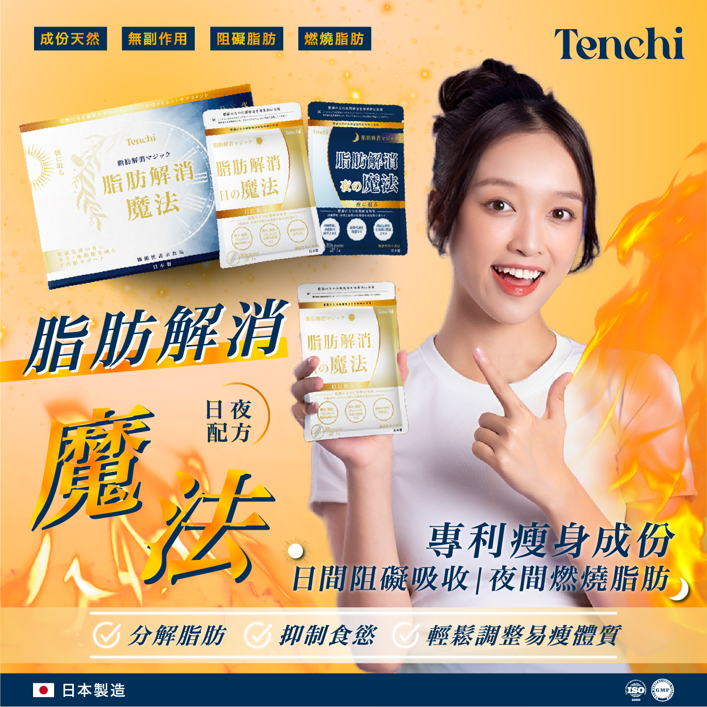 Tenchi 日本脂肪解消日夜配方